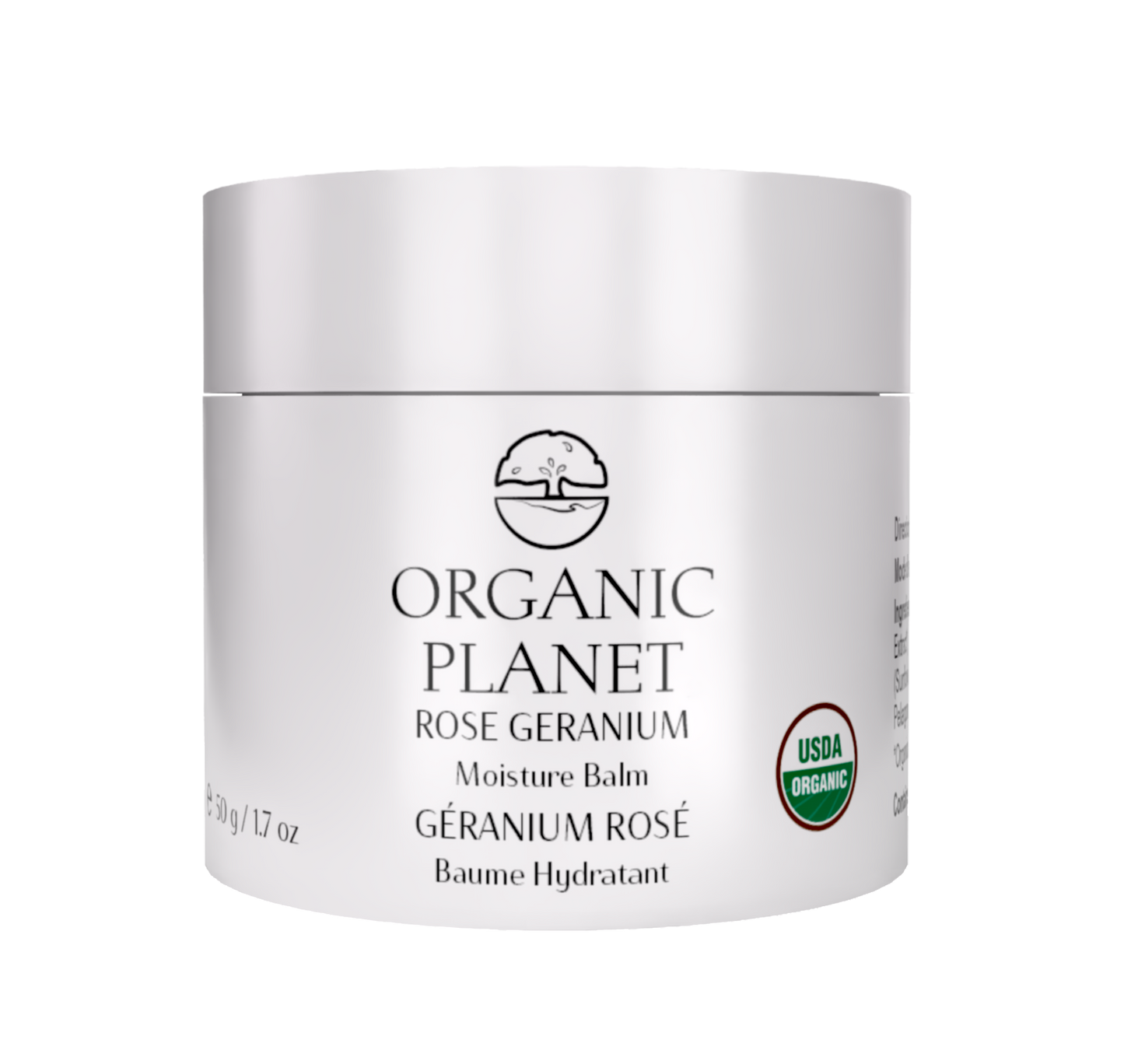 This Rose Geranium Moisture Balm is made with 95-100% USDA Certified Organic Ingredients. It deeply nourishes all skin types overnight, improving texture and elasticity while protecting skin. With aloe vera, ceramides, and antioxidants, this gentle, paraben-free balm leaves skin smooth and refreshed, lightly scented with lemon.