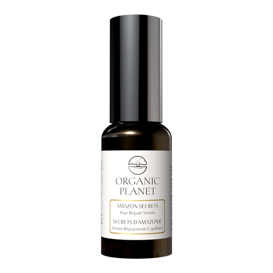 Amazon Secrets Hair Repair Serum – lightweight Sacha Inchi formula hydrates, soothes, repairs split ends, tames frizz, and restores shine and bounce.