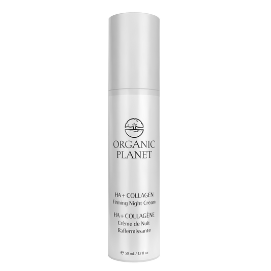 HA+Collagen Firming Night Cream – enriched with Hyaluronic Acid and peptides to hydrate, firm, smooth fine lines, and boost collagen for youthful skin.