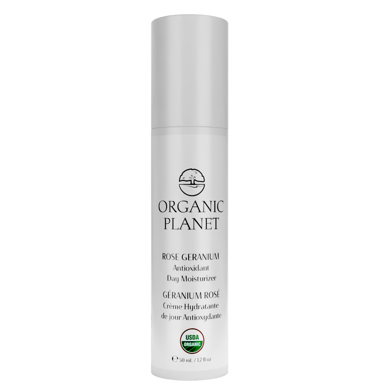 ROSE GERANIUM Antioxidant Day Moisturizer – lightweight daily moisturizer with organic Vitamin C and antioxidants to hydrate, protect, and boost collagen.